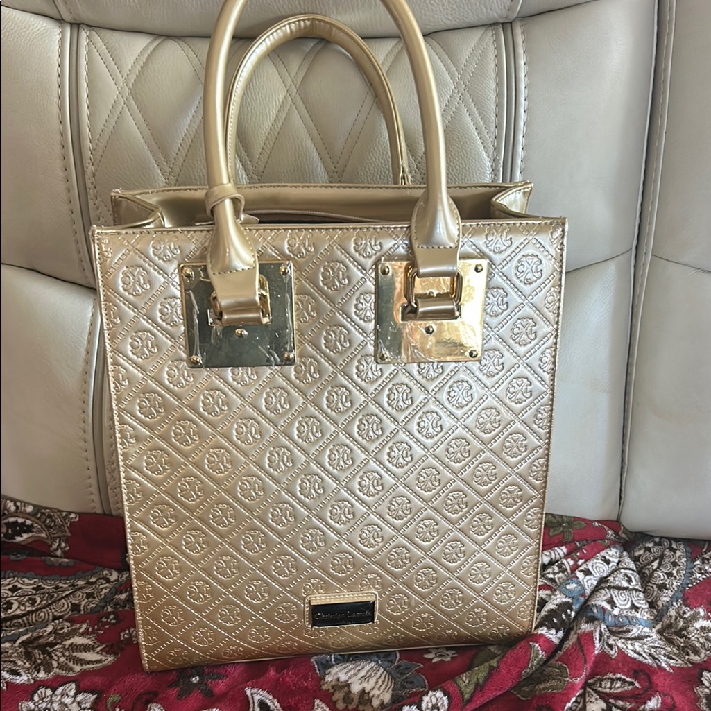 Christian Lacroix Gold Quilted Tote